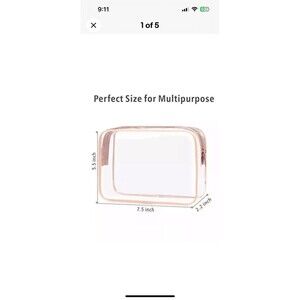 PACKISM Clear Pink Makeup Bag - TSA Approved Toiletry Bag Travel Size Toiletries